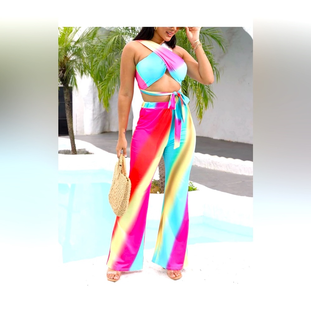 Ekaliy Women's 2 Piece Multi Wear Outfits Halter NWT